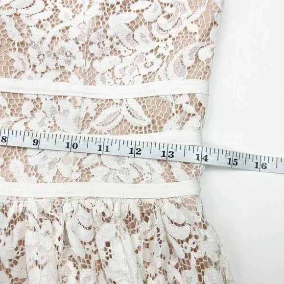 Lulus Wish Me Luxe Lace Skater Dress. White. Size M
